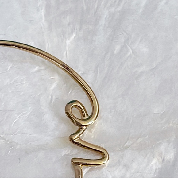 Stella & Dot Gold Plated Wire Love Hoop Earrings Boxed - Picture 8 of 11